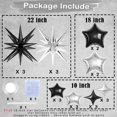 thumbnail image 2 of Star Balloons BZIDII, 22 unidades, láminas de mylar, 56, 46 y 25 cm, color negro, 2 of 7