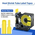 thumbnail image 4 of NineLeaf 4 Pack Compatiblee for DYMO 1805444 Industrial Rhino Heat Shrink Tube Yellow 24mm 1'' Cable Wire Label Tape, 4 of 6
