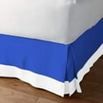 thumbnail image 2 of Luxury 1 Piece Split Corner Two Tone Tailored Bed Skirt, Queen Size 18 Inch Deep Pocket, 100% Egyptian Cotton, 800 Thread Count, Solid White/Royal Blue Color., 2 of 3