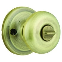 Kwikset CP730J-5 Clear Pack Juno Knob Privacy Lock with RCAL Latch and RCS Strike Antique Brass Finish