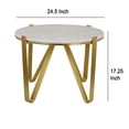 thumbnail image 5 of Benjara Glam Plant Stand Table- White Marble- Gold Metal Texture Legs- 25 Inch, 5 of 5