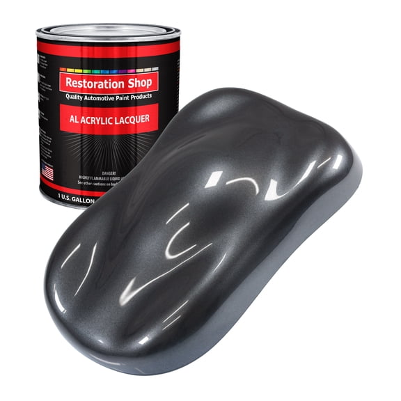 Restoration Shop - Gunmetal Grey Metallic Acrylic Lacquer Auto Paint - Gallon Paint Color Only - Professional Gloss