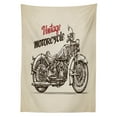 thumbnail image 3 of Ambesonne Motorcycle Tablecloth Rectangular Table Cover, Chopper Style Bike, 60"x90", Beige and Brown, 3 of 4