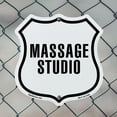 thumbnail image 5 of Massage Studio (2 Pack) 18 inch X 18 inch Shield Shaped Commercial Grade Plastic Signs Weather Resistant Made in the USA, 5 of 6