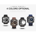 thumbnail image 3 of 3 Sub-dials Quartz Mens Watches Luminous Pointer Fashion Leather Strap Quartz Watches Sports Watch Sport Wristwatch, 3 of 9