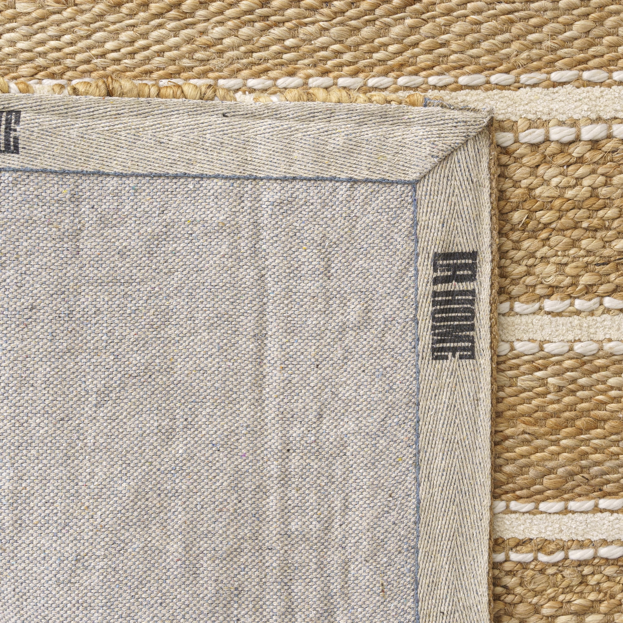 Ox Bay Ollie Striped Nautical Jute Hand-Woven Indoor Area Rug, Ivory/Natural, 5' x 7'9"