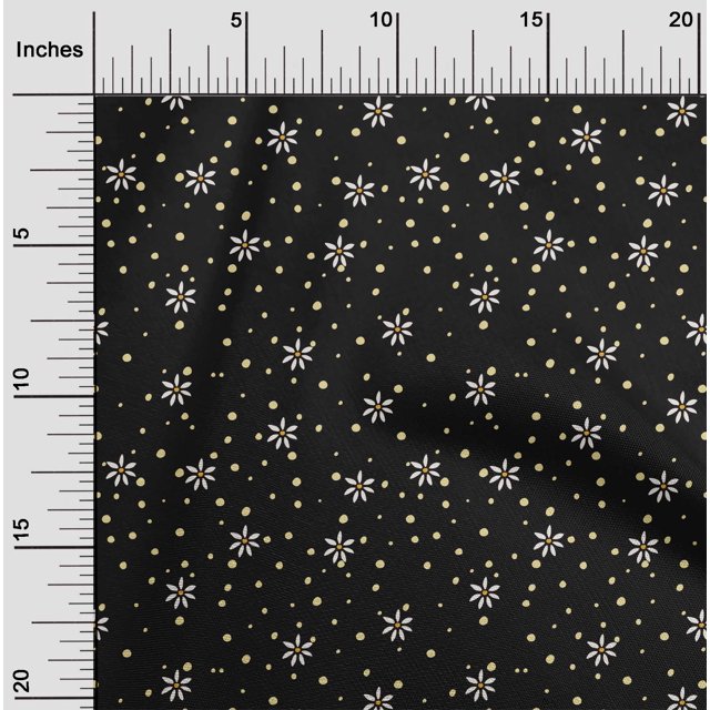 oneOone Silk Tabby Fabric Dot & Flower Floral Fabric Prints by Yard 42 Inch Wide