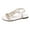 White, variant on Womens T-Strap Sandals Rhinestone Flat Sandals Open Toe Elastic Ankle Strap Beach Shoes