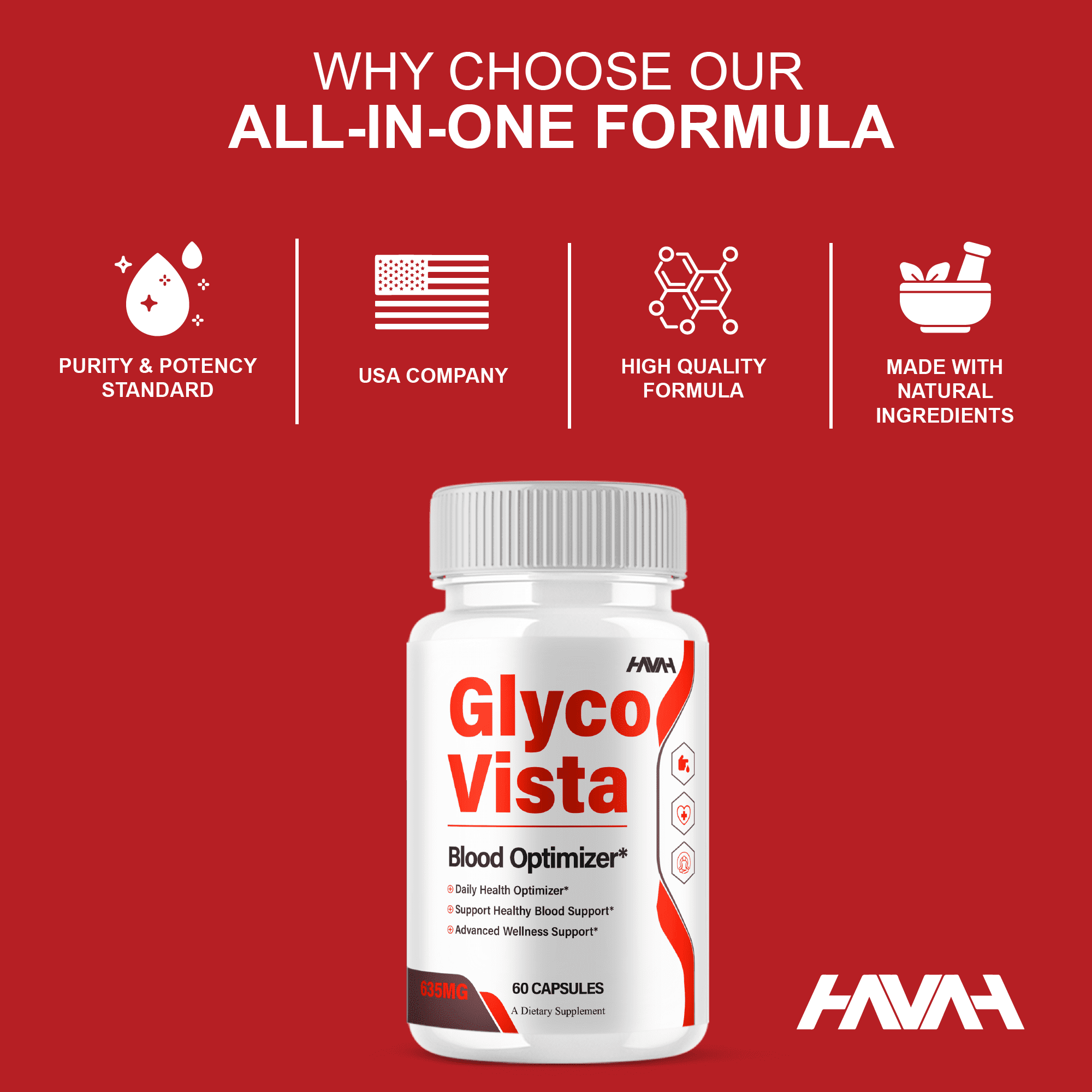Glyco Vista Wellness Support, GlycoVista Supplements (60 Capsules)