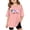 Pink, variant on Girls Graphic Crewneck T-Shirt Drop Shoulder Love Print Short Sleeve Pullover Kids Soft Loose Fit Casual Top Tee Black 7-8