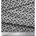 thumbnail image 2 of Soimoi White Poly Georgette Fabric Black Sketch Floral Printed Fabric 1 Yard 52 Inch Wide, 2 of 3