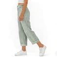 thumbnail image 3 of GigrtiJin Striped Capris Pants for Womens High Waisted Loose Cropped Pants Straight Leg Casual Beach Vacation Capris Pants with Pockets, 3 of 5
