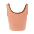 thumbnail image 3 of A2Y Women's Fitted Cotton Scoop Neck Sleeveless Crop Tank Top Peach M, 3 of 3