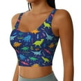 thumbnail image 2 of Fotbe Dinosaurs Adventure Sujetador Deportivo Largo sin Aros para Mujer con Almohadillas y Soporte Medio, Transpirable y Absorbente, Camiseta Tipo Chaleco o Tank Top-XX-Large, 2 of 8