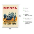 thumbnail image 2 of 1949 Monza Grand Prix - Vintage Car Racing Poster - Master Art Print (Unframed) 13in x 19in, 2 of 4