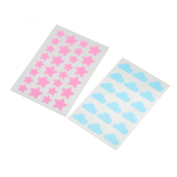 Parche hidrocoloide para espinillas parches para manchas en la cara con forma de dibujos animados 18 piezas azul 28 piezas estrella rosa tamaño compacto para uso diario ANGGREK Otros