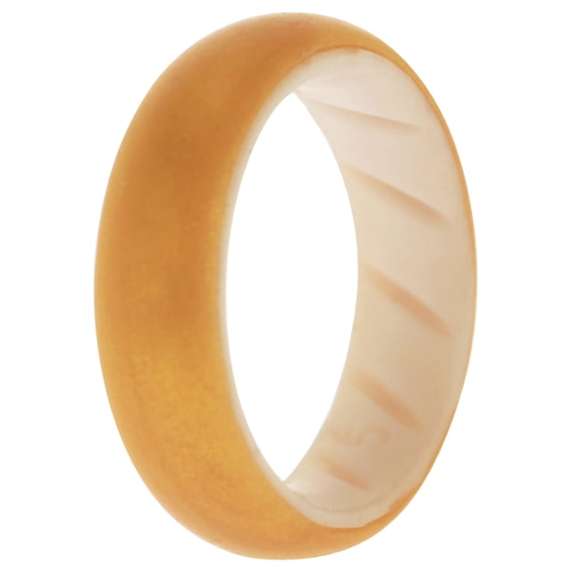 Anillo de boda BR sólido de silicona - Blanco-Oro de ROQ para mujer - Anillo de 5 mm