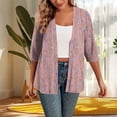 thumbnail image 2 of Taqqpue Womens Fall Cardigan Floral Printed Short Sleeve Open Front Shirts Casual Lightweight Loose Plus Size Blouse Tops, 2 of 4