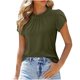 thumbnail image 3 of Chaqueta para mujer,Blusa informal de manga corta para mujer, cuello redondo, botones, poliéster, color liso, ideal para uso diario y en casa, sopatenor, 3 of 8