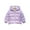 Purple, variant on Boys Girls Down Jacket Unisex Tween 4-12Year Long Sleeve Solid Color Padded Jacket Winter Thickened Warm Padded Coat Casual Outerwear