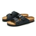thumbnail image 5 of Unisex Sandals Cork Footbed Casual Slides with 2 Adjustable Buckle Straps for Men Women, 5 of 12