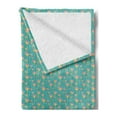 thumbnail image 2 of Floral Soft Flannel Fleece Throw Blanket, Abstract Spring Flower Watercolor Painted Splash Illustration, Cozy Plush for Indoor and Outdoor Use, 50" x 60", Dark Seafoam Mustard, by Ambesonne, 2 of 5