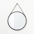 thumbnail image 1 of 26" Wood Mirror with Pleather Strap Hanger Black - Threshold designed with Studio McGee, 1 of 2