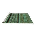 thumbnail image 2 of Ahgly Company Machine Washable Indoor Square Abstract Turquoise Blue Modern Area Rugs, 5' Square, 2 of 4