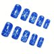 thumbnail image 2 of Uñas postizas adhesivas azul Navidad con copos de nieve y flores, 24 piezas, 2 of 7