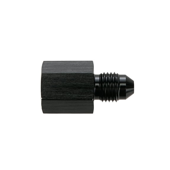 Allstar Performance ALL50201 Fitting - Gauge Adapter - Straight -3AN Male to 1/8in NPT Gauge Port - Aluminum -Blk Anodized - Each