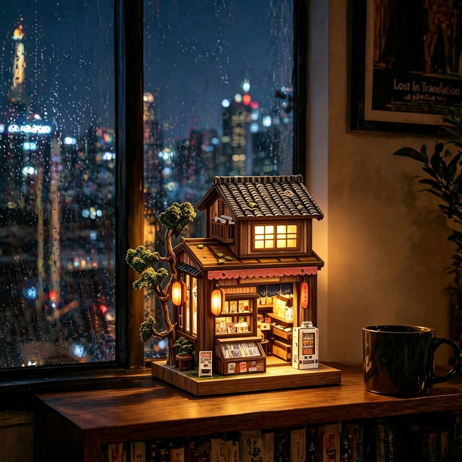 DIY Miniature Dollhouse Kit, Model Craft Kit for Adults, Great Handmade Gift for Birthday Christmas Day, Japanese Villa Courtyard
