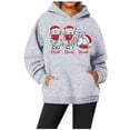 thumbnail image 2 of WEAIXIMIUNG Robe Sweat Femme Chandail à Capuchon Décontracté Col Rond Poche Noël Verre Chapeau de Noël Imprimé Chandail à Capuchon, 2 of 3