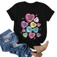 thumbnail image 3 of Shadoumai Valentine Shirt Women Buffalo Plaid Love Heart Graphic Tees Letter Print Splicing Long Sleeve Tops Shirts, 3 of 6