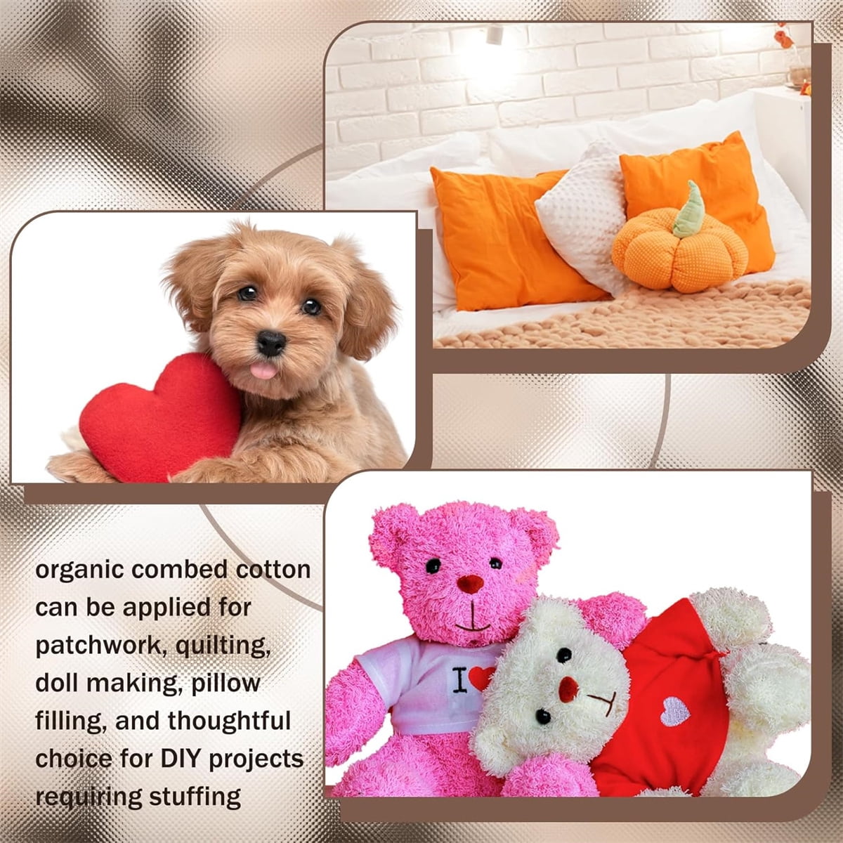 Polyester Fiber Fill 300 G/Pack,White Polyester Fiber Cotton Stuffing,Cotton Filling for Pillow,Fiber Batting for Upholstery Couch Dolls,Clean Cotton for Art Crafts Stuffed Animals Filler