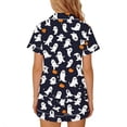 thumbnail image 4 of Mifsaly Big Girls 2 Piece Pajama Sets Halloween Pumpkin Graphic Short Sleeve Button Down Shirts and Shorts Kids Soft Comfortable Sleepwear Holiday Outfits, 4 of 6