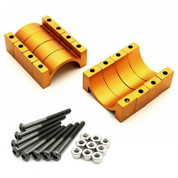 4 Sets 22mm 10mm Width CNC Aluminum Tube Clamp Mount (Gold Anodized)