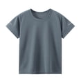 thumbnail image 1 of Zpanxa Boys Athletic Shirts Solid Color Round Neck Short Sleeve Sports Top Comfortable Running Tee With Polyester 4-5 Years, 1 of 7