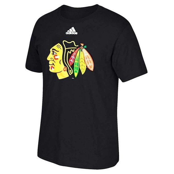 Camiseta gráfica con logotipo de los Chicago Blackhawks Adidas para hombre negro XXL
