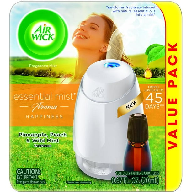 Air Wick Essential Mist Starter Kit (Diffuser + Refill), Happiness
