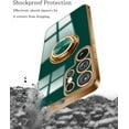 thumbnail image 6 of Compatible with Samsung Galaxy S23 Ultra 5g Case Ultra Slim Thin with Ring Stand Metal Electroplated Soft TPU Frame Shock-Absorption Bumper Hard Back Mobile Cover-Green, 6 of 7