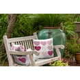 thumbnail image 3 of 20" x 20" Simply Daisy Patterned Hearts Polyester Indoor/Outdoor Pillow, Pink Qty 1, 3 of 3