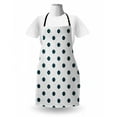 thumbnail image 3 of Baseball Apron, Geometric Wavy Lines in Vertical Alignment with Softball Motifs, Unisex Kitchen Bib with Adjustable Neck for Cooking Gardening, Adult Size, Dark Petrol Blue White, by Ambesonne, 3 of 4