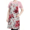 thumbnail image 5 of Pioneer Flower Floral Print Pattern Apron-Garden Aprons for Women with Pockets-Cotton Linen Waterproof Kitchen Cooking Gardening Aprons Adjustable for Kitchen,Cooking,BBQ and Salon 33x27 Inch, 5 of 7
