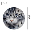 thumbnail image 2 of 14 Inch Wall Clock Battery Operated Silent Clock Decorative for Office, Kitchen, Outdoor, Living Room，Navy Blue Kitty Paint with Distressed Color Lovely, 2 of 4