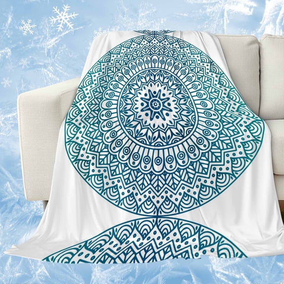 Turquoise Boho Cooling Blanket,Lightweight Breathable Summer Throw Blanket with Double Sided Cold Effect,Retro Ethnic Teal Geometric Aesthetic Picnic Blankets Bed Sheet for Hot Sleepers 60"x80"