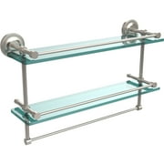 22" Gallery Double Glass Shelf with Towel Bar (Build to Order)