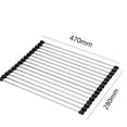 thumbnail image 5 of SHAR Dish Rack Over The Sink Dish Drainer For Kitchen Counter, Foldable Stainless Steel Dish Rack Sink Shelf Kitchen Organization Gadgets 18.5"x11" Green, 5 of 5