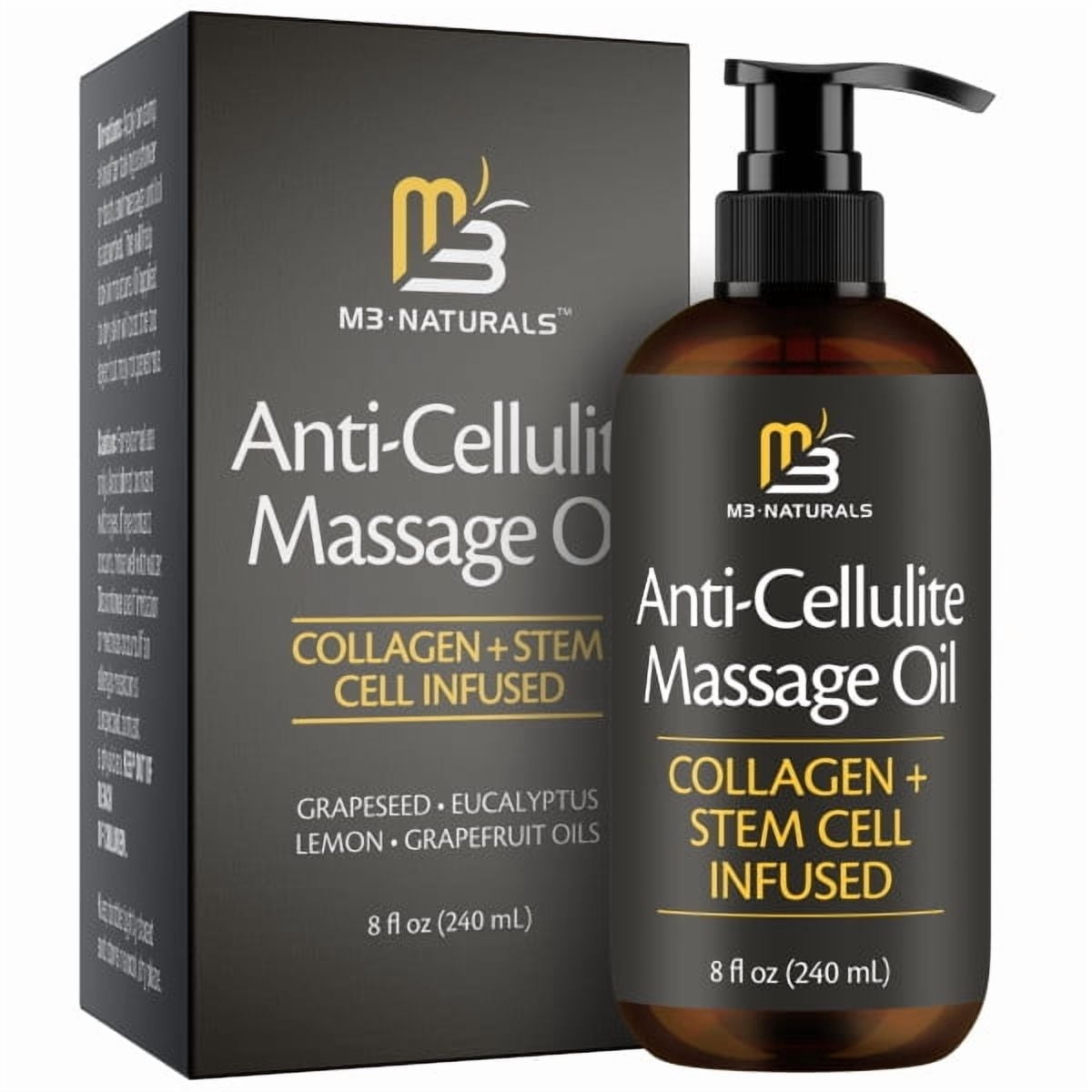 M3 Cellulite Massage Oil with Collagen and Stem Cell, Grapefruit & Lemon, 8 fl oz