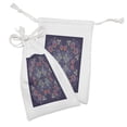 thumbnail image 2 of Batik Fabric Pouch Set of 2, Bohemian Malaysian Floral Bouquet Corsage Royal, Small Drawstring Bag for Toiletries Masks and Favors, 9" x 6", Quartz Multicolor, by Ambesonne, 2 of 2