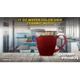 thumbnail image 4 of 10 Water Color Drip Ceramic Mugs Set, 17 oz. - Stoneware, Drinkware, Durable, C-handle - Red, 4 of 5